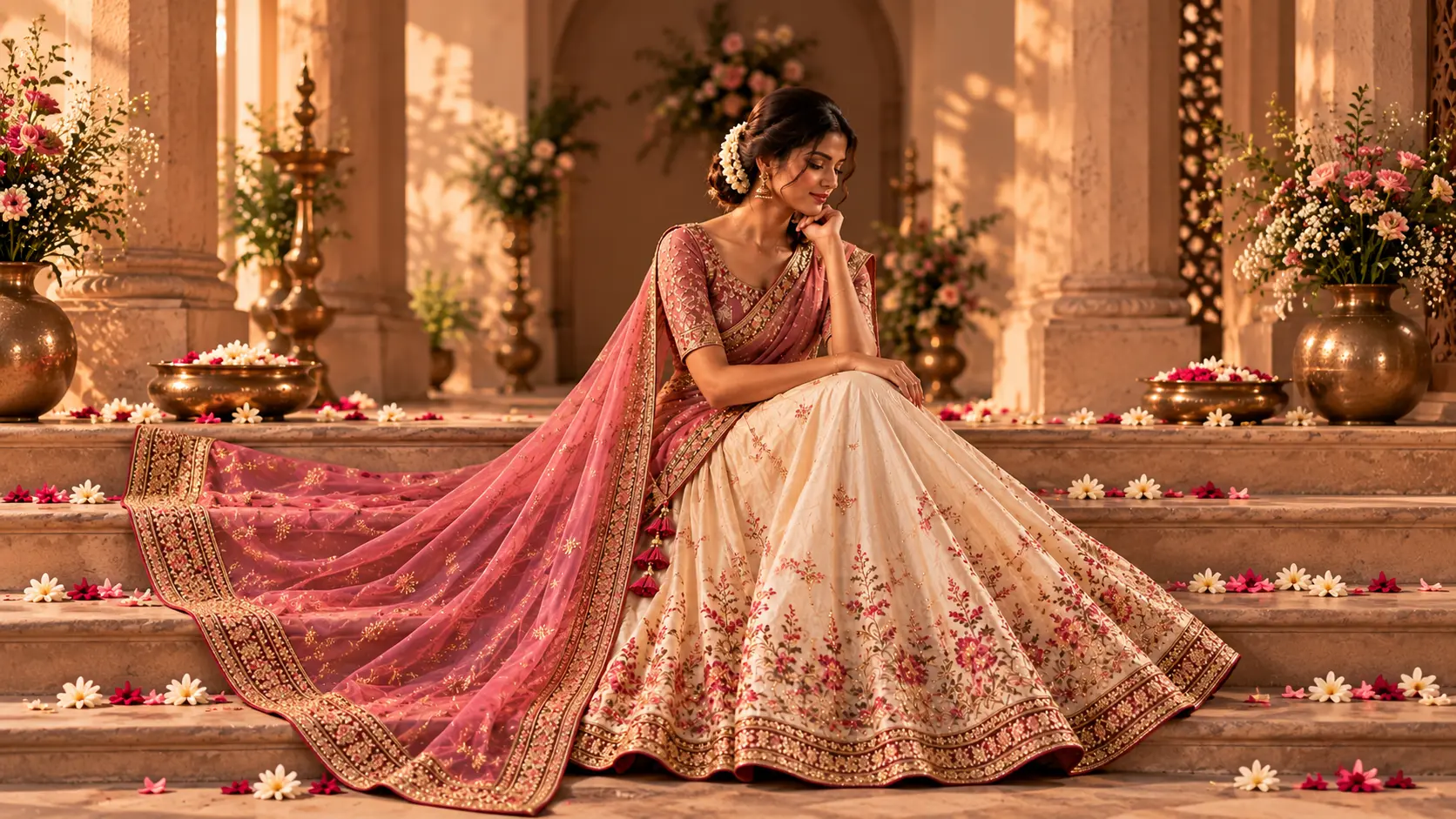 Half saree and langa voni stitching for functions, Faamys Fashions Anna Nagar Chennai