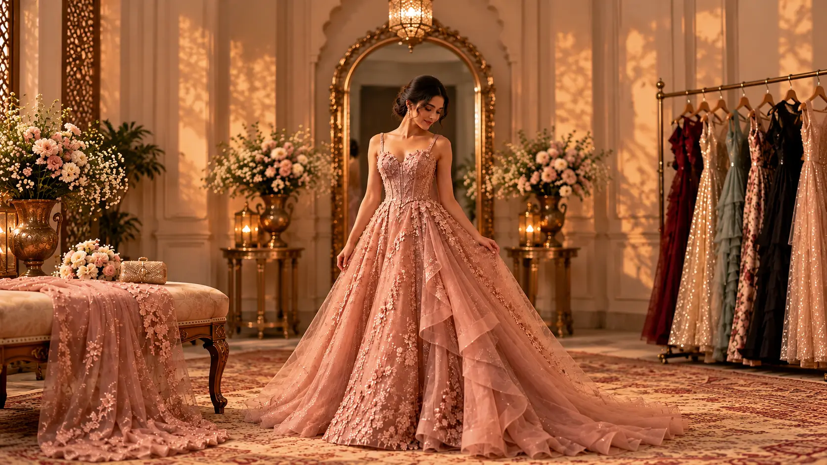 Reception gown and western wear stitching for ladies, Faamys Fashions Chennai