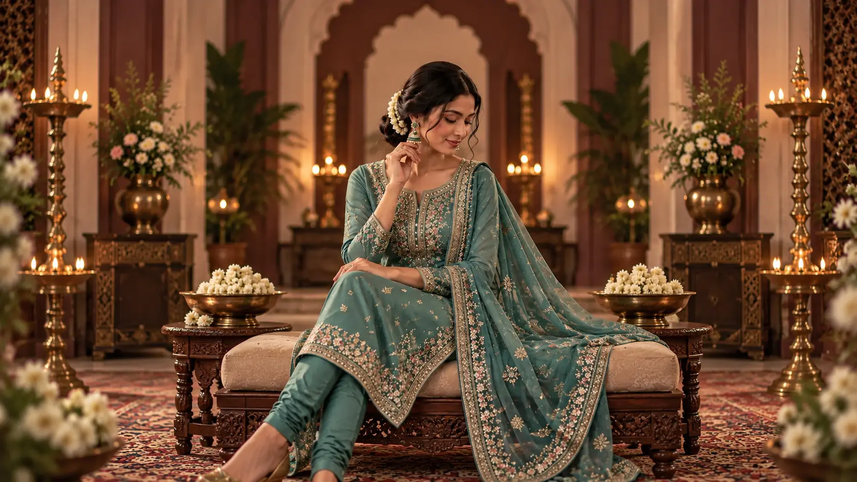 Salwar and churidar stitching for ladies with embroidery work, Faamys Fashions Chennai